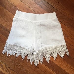 White flowy shorts